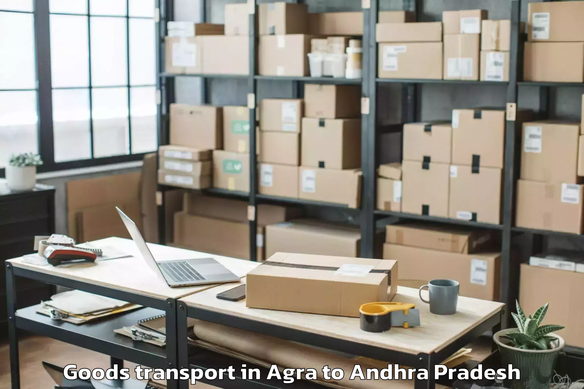 Top Agra to Laveru Goods Transport Available